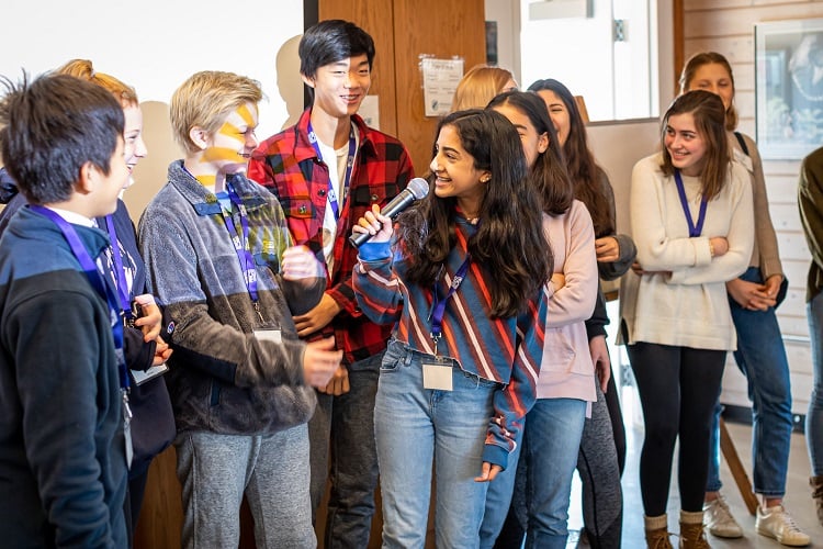 Students speaking at Arcadia's Youth Climate Summit © Phil Doyle